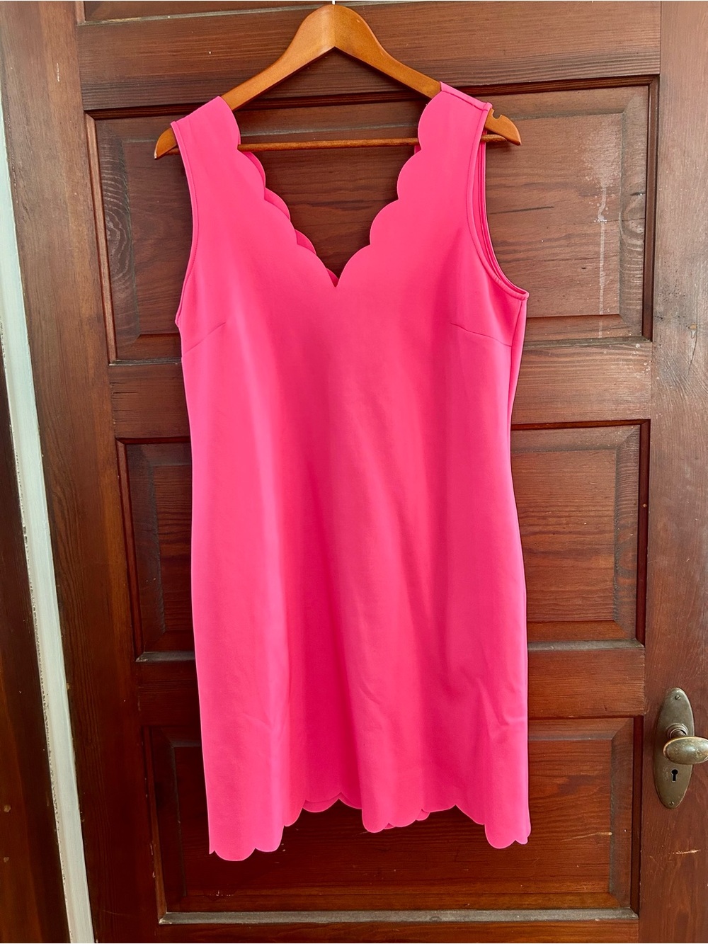 Lilly Pulitzer Girls' Scallop V-Neck Shift Dress - Hot Pink - Picture 2 of 10